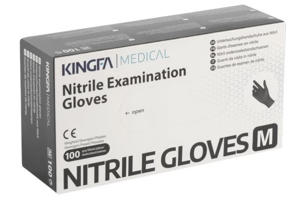 Kingfa Nitrilhandschuhe schwarz – S bis XL | Puderfrei, Latexfrei